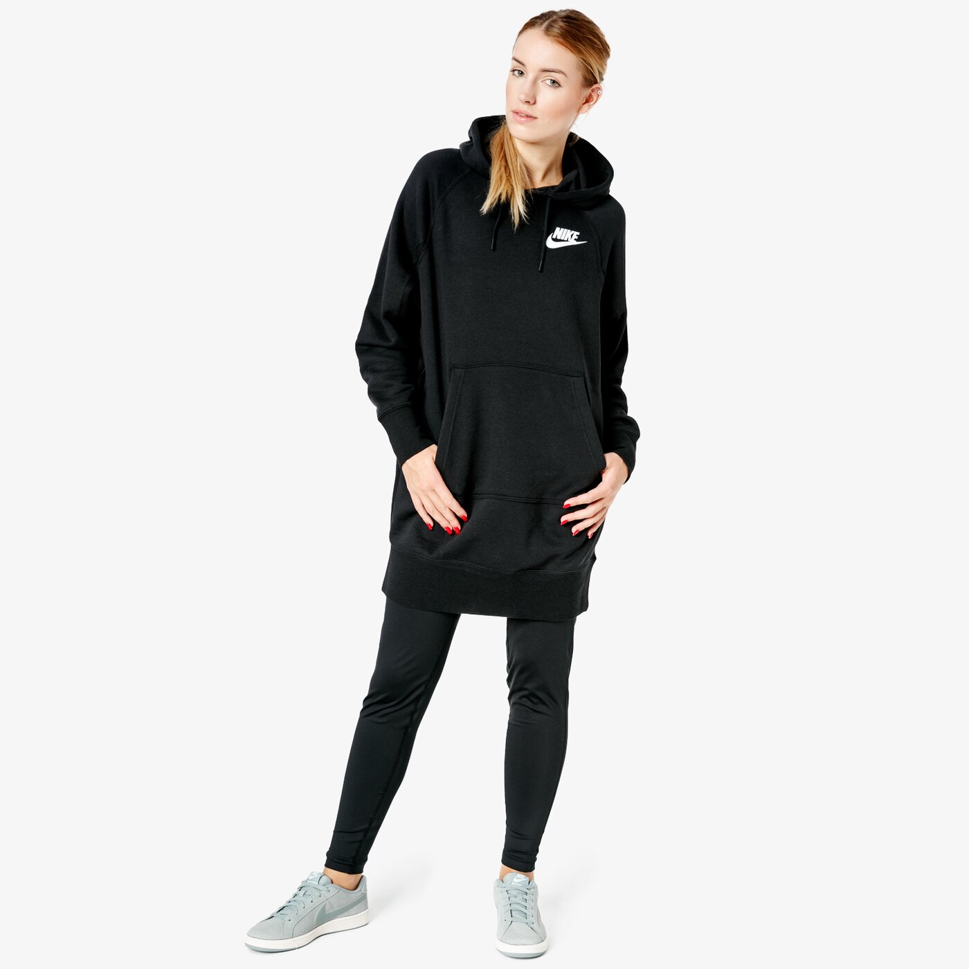 Sukienka damska NIKE SUKIENKA RALLY HOODIE RIB 930895-010 kolor czarny