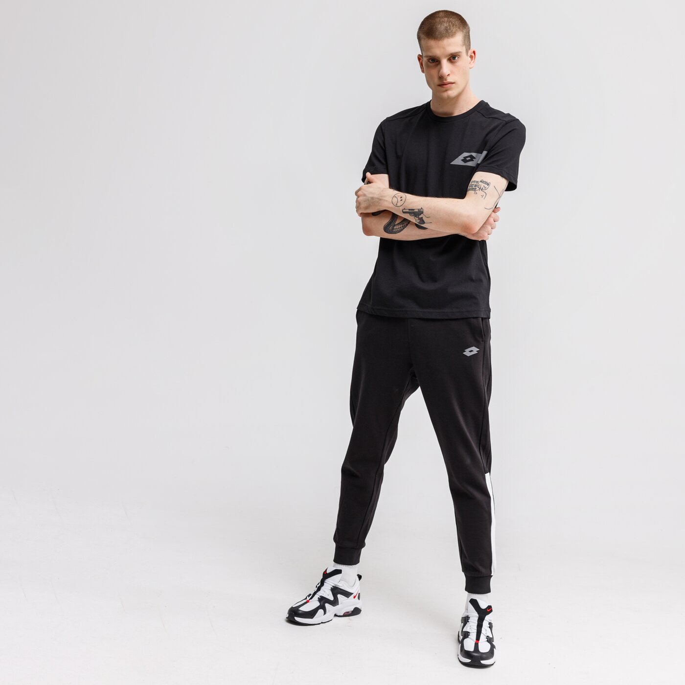 Koszulka męska LOTTO T-SHIRT DINAMICO III BS CO 214280-1cl kolor czarny