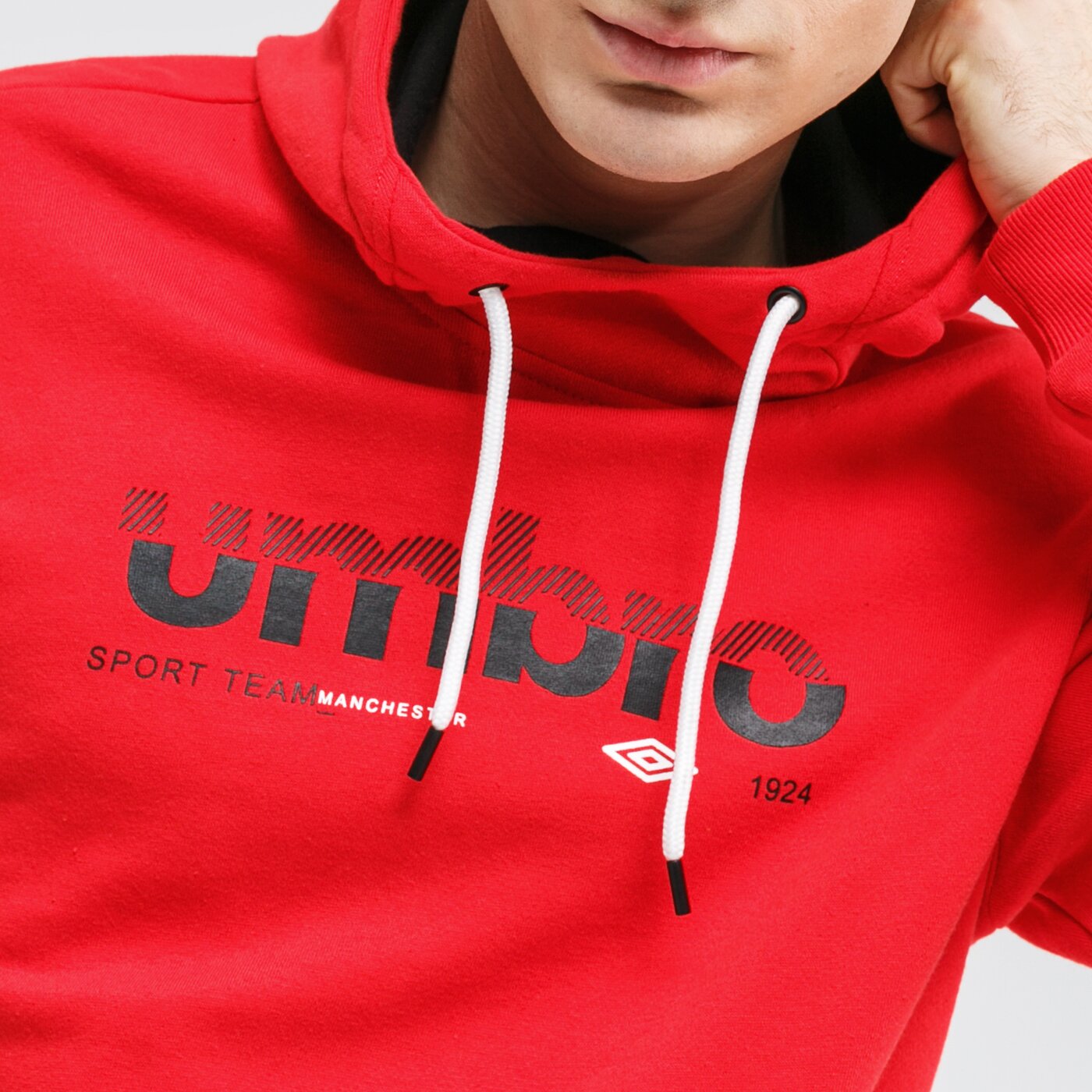 Bluza męska UMBRO BLUZA Z KAPTUREM WILLIS ul320blm08002 kolor czerwony