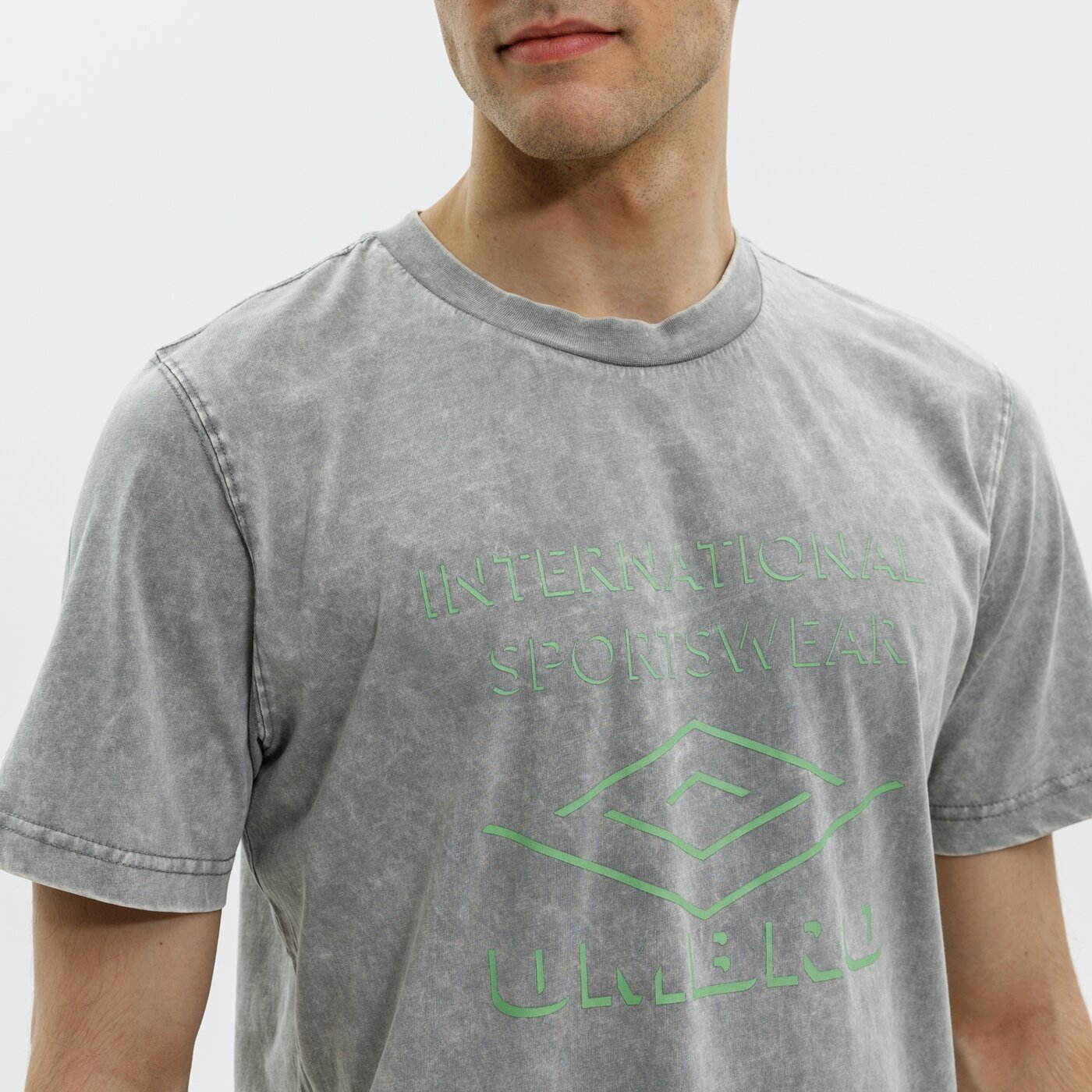 Koszulka męska UMBRO T-SHIRT LARGE LOGO 65992u-bej kolor szary