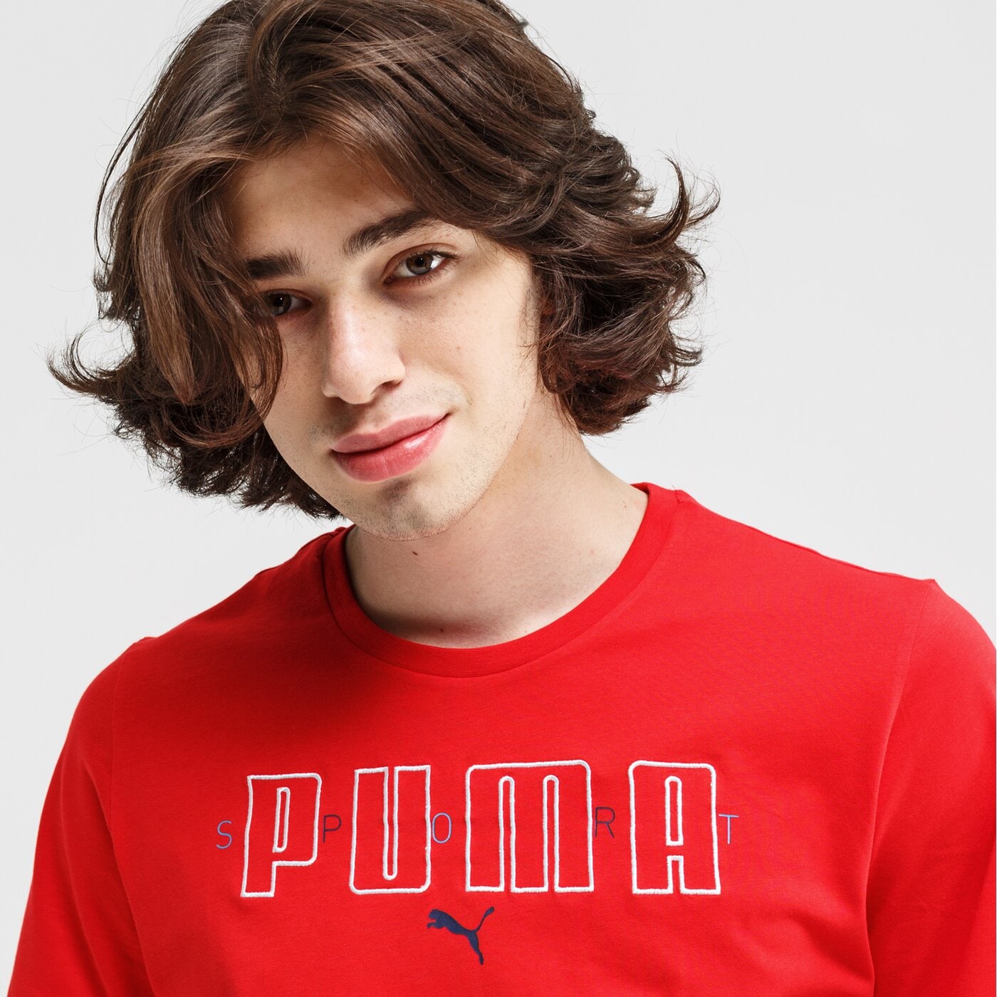 Koszulka męska PUMA T-SHIRT PUMA BRAND 584509 11 kolor czerwony