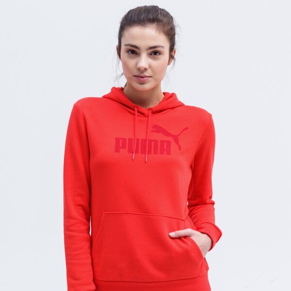 Bluza damska PUMA BLUZA Z KAPTUREM ESS LOGO TR (S) 586797 23 kolor czerwony