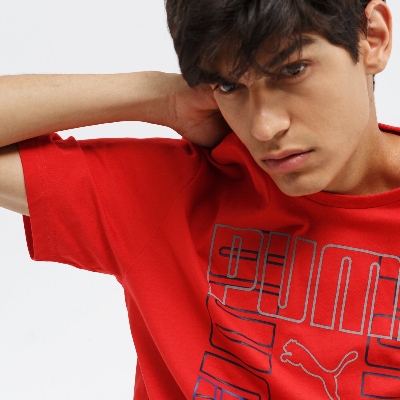 Koszulka męska PUMA T-SHIRT SS PUMA BRAND GRAPHIC 58018911 kolor czerwony