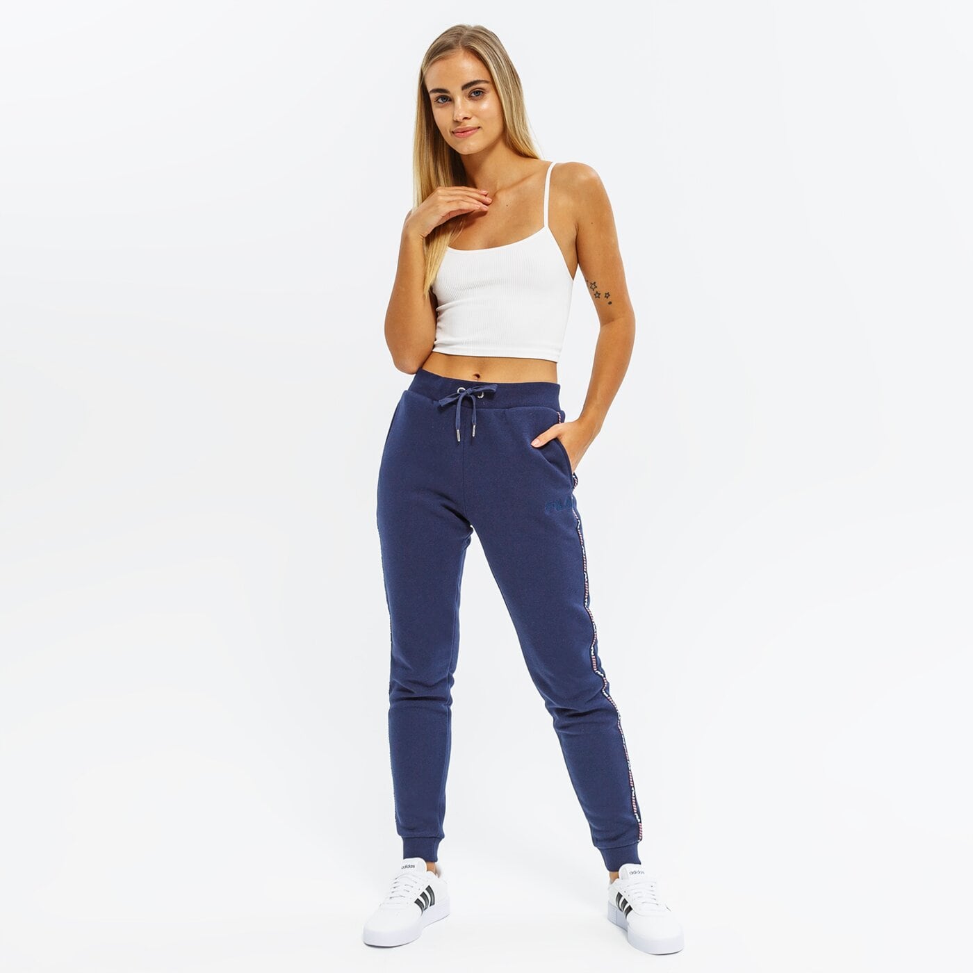 Spodnie dresowe damskie FILA SPODNIE FLOSS fw22spw078410 kolor granatowy