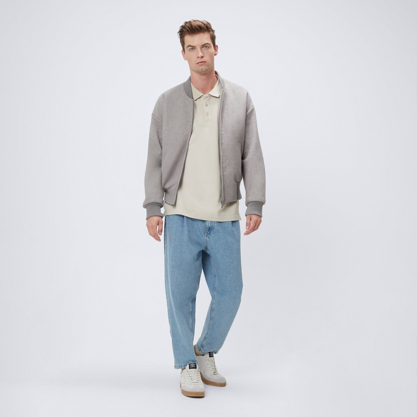 Koszulka polo męska UMBRO POLO ESS ul125pom90007 kolor beżowy