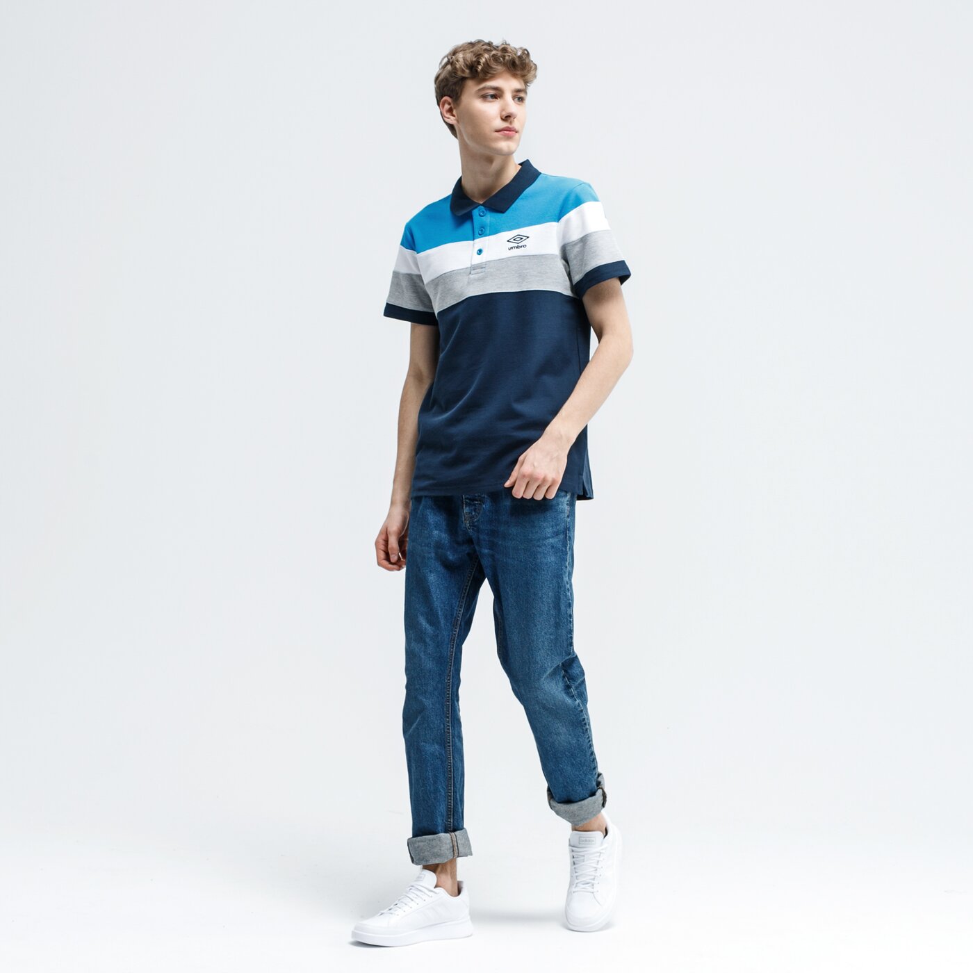 Koszulka polo męska UMBRO POLO EKTOS ul120pom01005 kolor niebieski