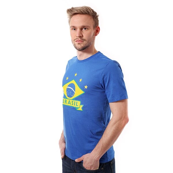 Koszulka męska UMBRO T-SHIRT 2014 - BRASIL CREST TEE 62343u3ai kolor niebieski