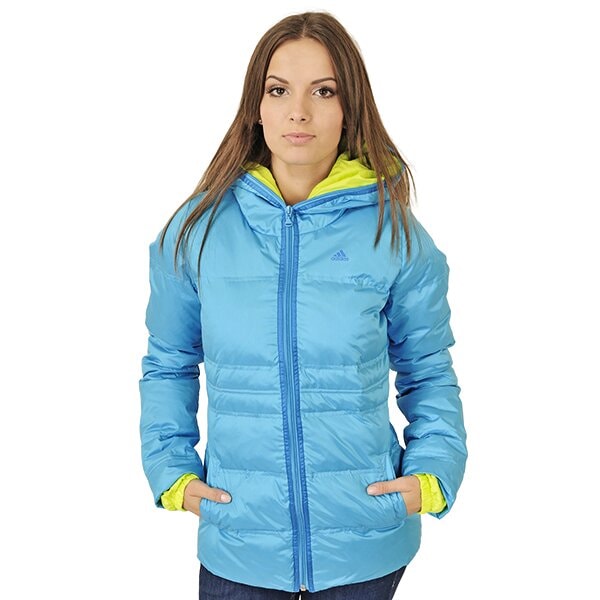 Kurtka zimowa damska ADIDAS KURTKA J BASE DOWN o05148 kolor niebieski