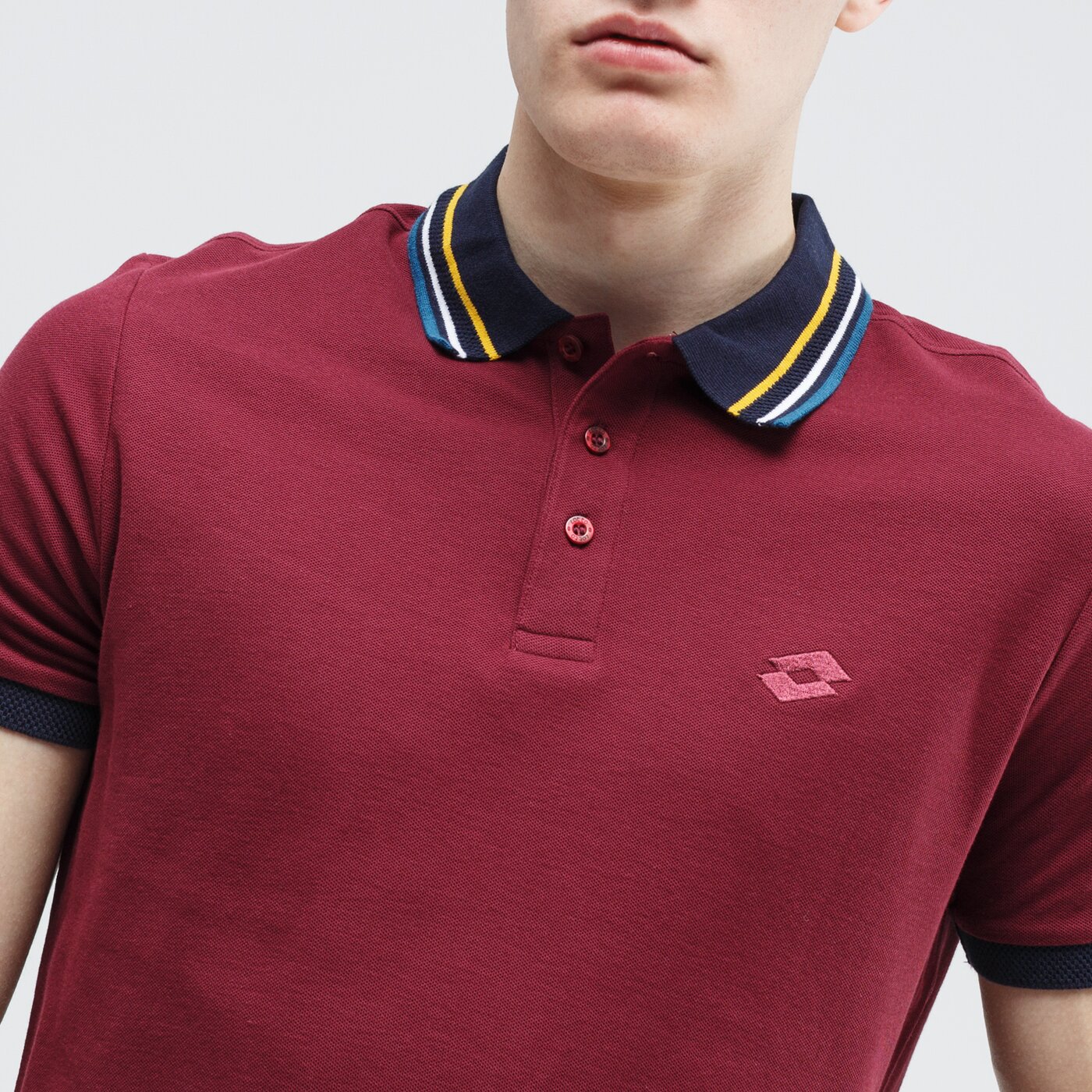 Koszulka polo męska LOTTO POLO CAPRI PQ 213343-5rw kolor bordowy