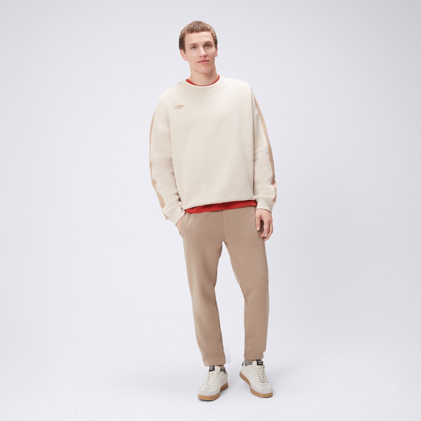 Bluza męska UMBRO BLUZA UMBROCREW BEIGE ul325blm02004 kolor beżowy