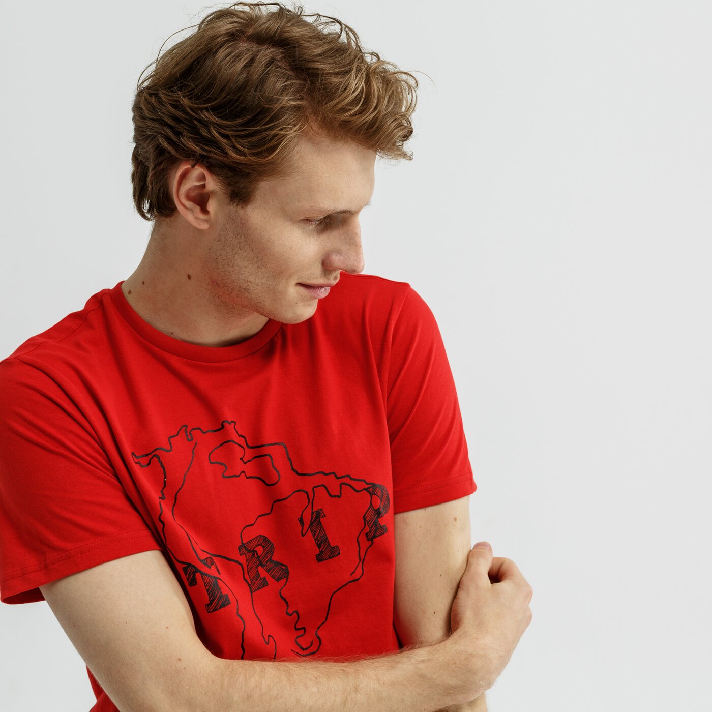 Koszulka męska FEEWEAR T-SHIRT SS TOMARILLO fw19tsm59001 kolor czerwony