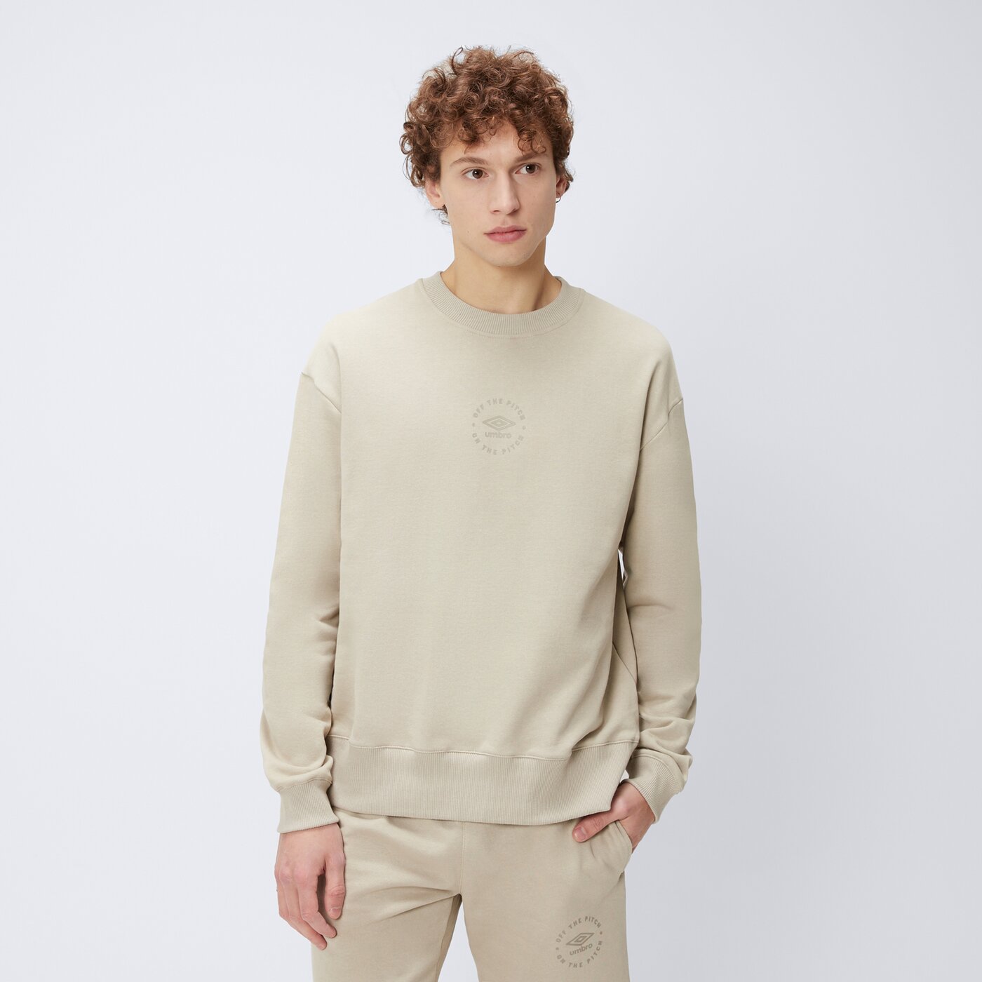 Bluza męska UMBRO BLUZA RLXD SWEAT 66610u-mru kolor beżowy