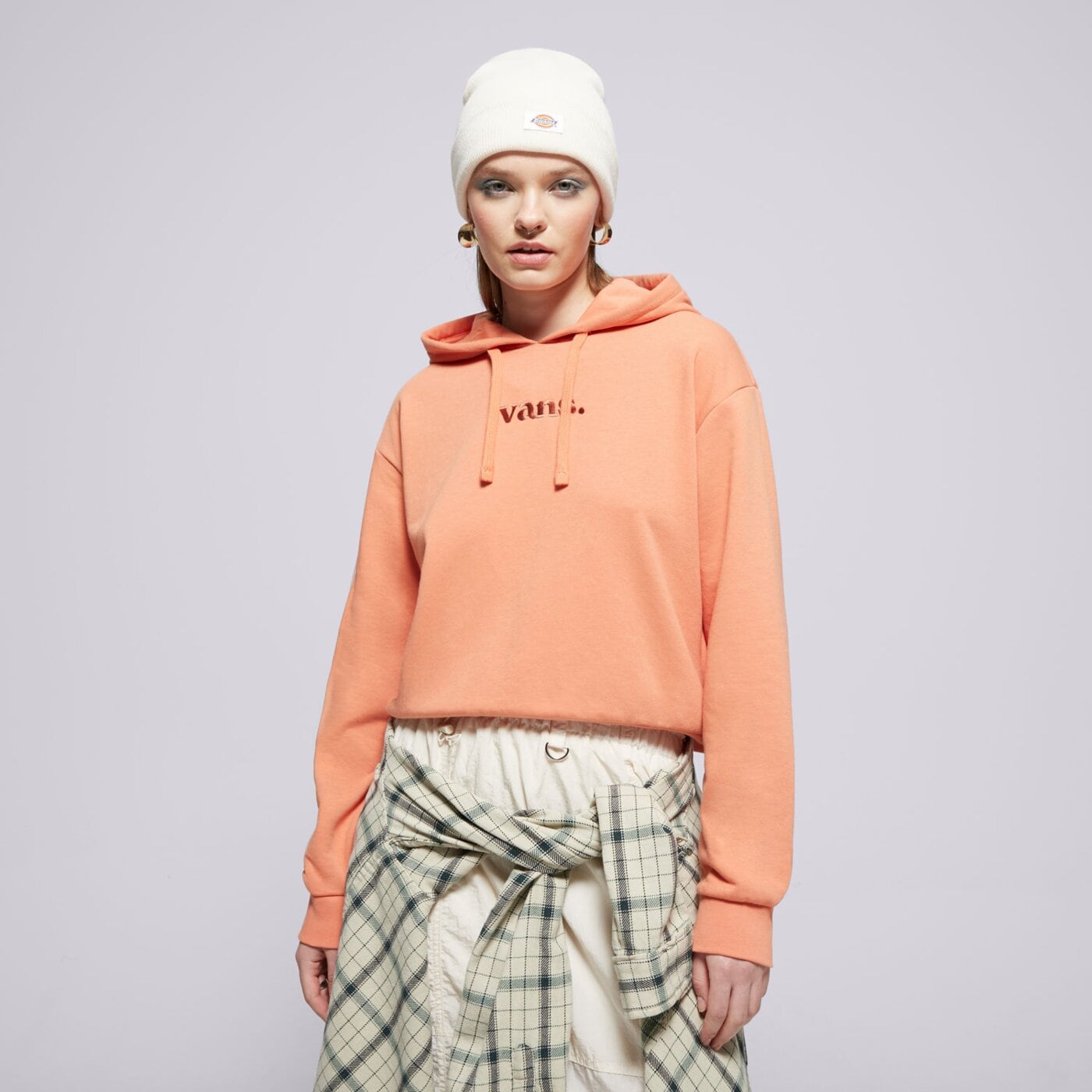 Bluza damska VANS BLUZA Z KAPTUREM W ESSENTIAL FT RLX PO vn000jf6vvl kolor pomarańczowy