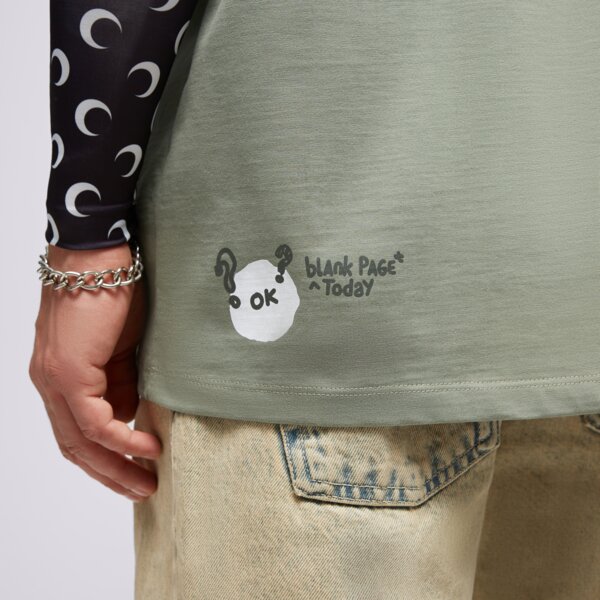 S.NOW JOB SIZEER T SHIRT “BLANK PAGE”-OLIVE si123tsu50003 kolor zielony