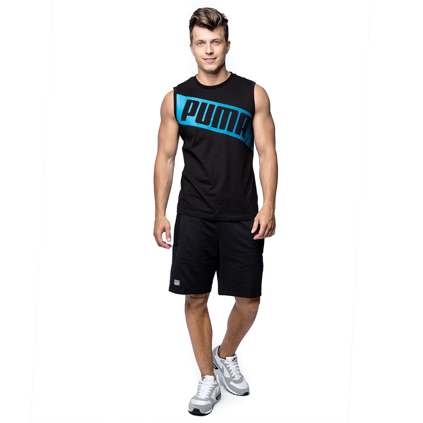 Tank top męski PUMA TANK FUN BIG LOGO SL 83818801 kolor czarny