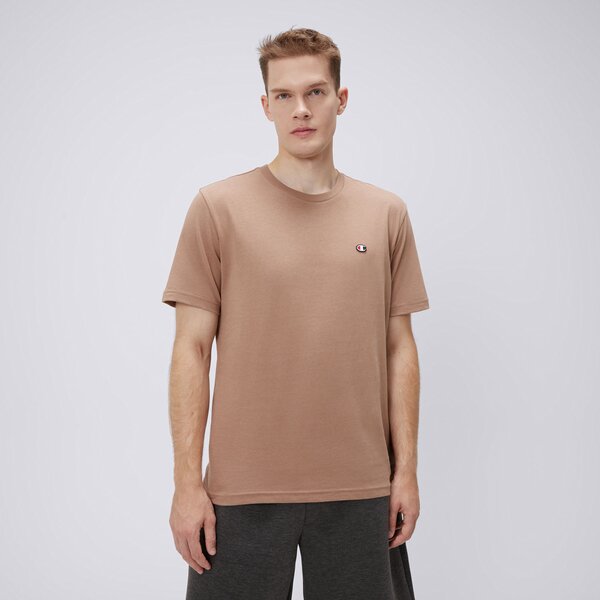 Koszulka męska CHAMPION T-SHIRT CREWNECK TEE 220453ms112 kolor beżowy