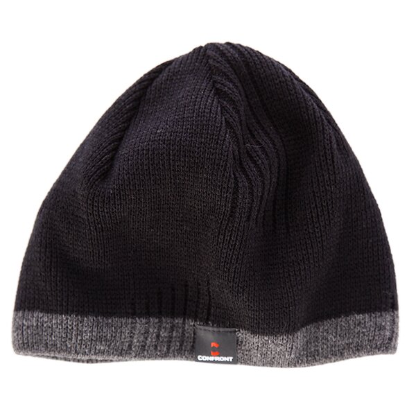Czapka zimowa męska CONFRONT CZAPKA Z CLASSIC  BEANIE BLACK/GREY cf33cam05 kolor czarny