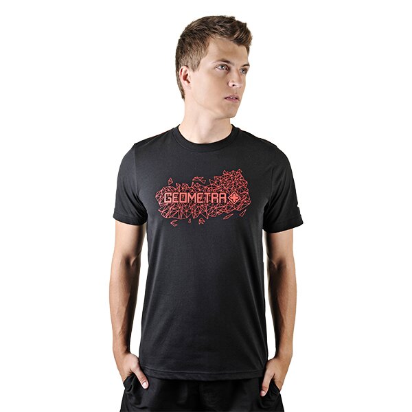 Koszulka męska UMBRO T-SHIRT GEOMETRA GRAPHIC CVC TEE 60799ucgd kolor czarny