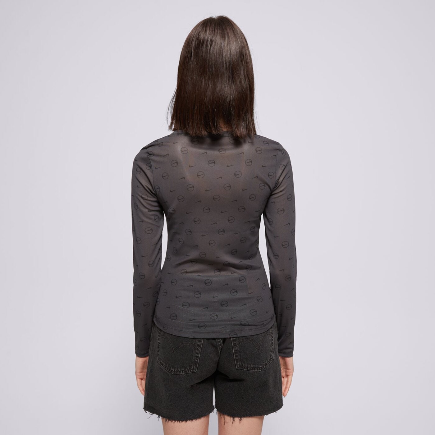 Koszulka damska NIKE T-SHIRT W NSW LS SHEER TOP SW hq3753-060 kolor szary