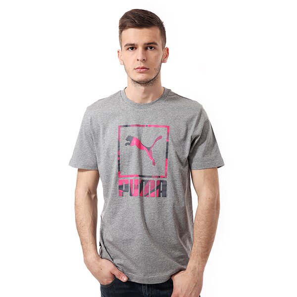Koszulka męska PUMA T-SHIRT S.CASUAL LOGO TEE 82818503 kolor szary