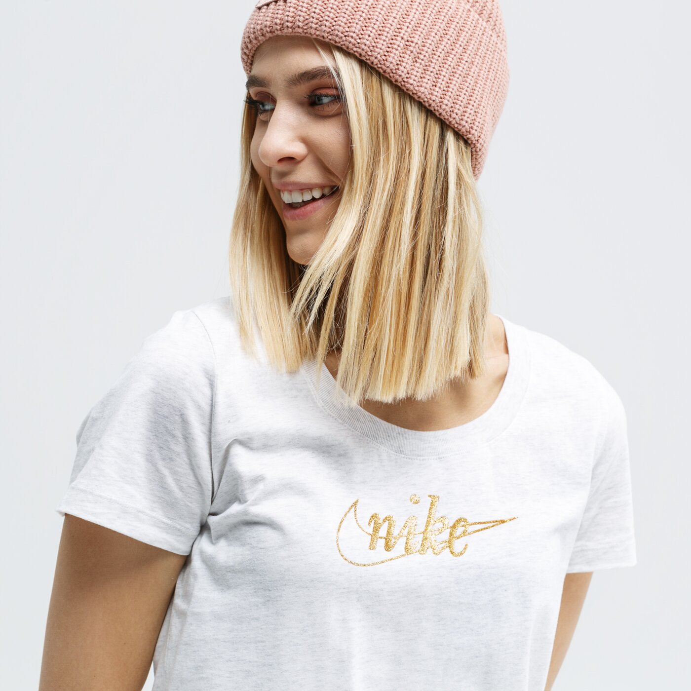 Koszulka damska NIKE T-SHIRT SS W NSW GLITTER 1 ci9365-051 kolor biały