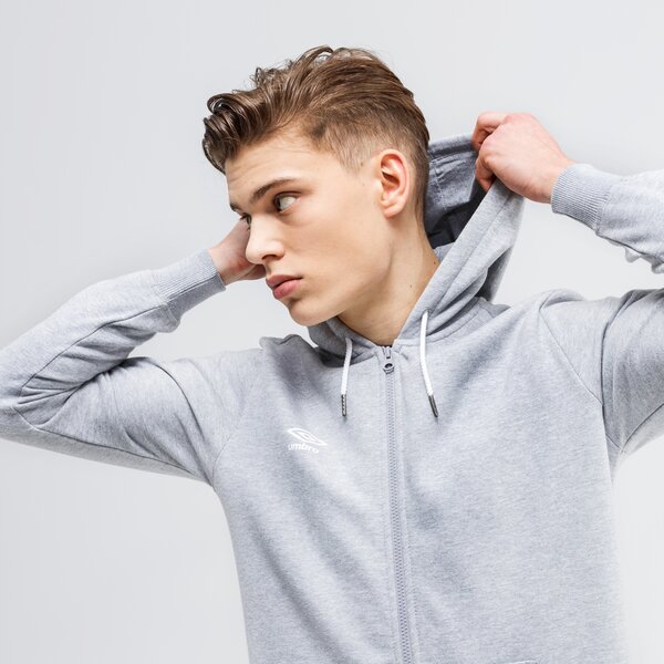 Bluza męska UMBRO BLUZA ROZPINANA Z KAPTUREM FW LARGE LOGO ZIP 65521u-263 kolor szary