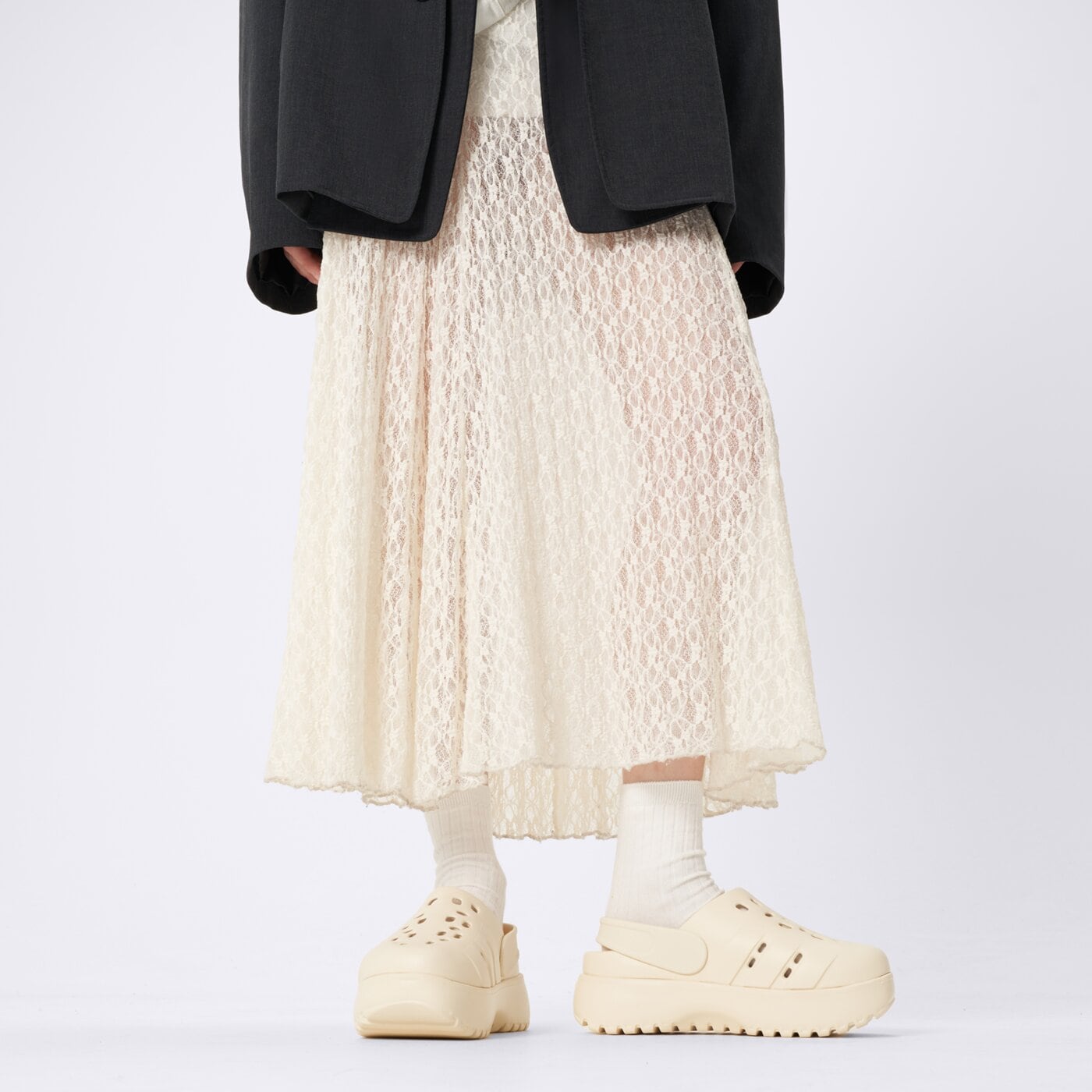 Sandały damskie ADIDAS ADILETTE CLOG PLATFORM jp7159 kolor beżowy