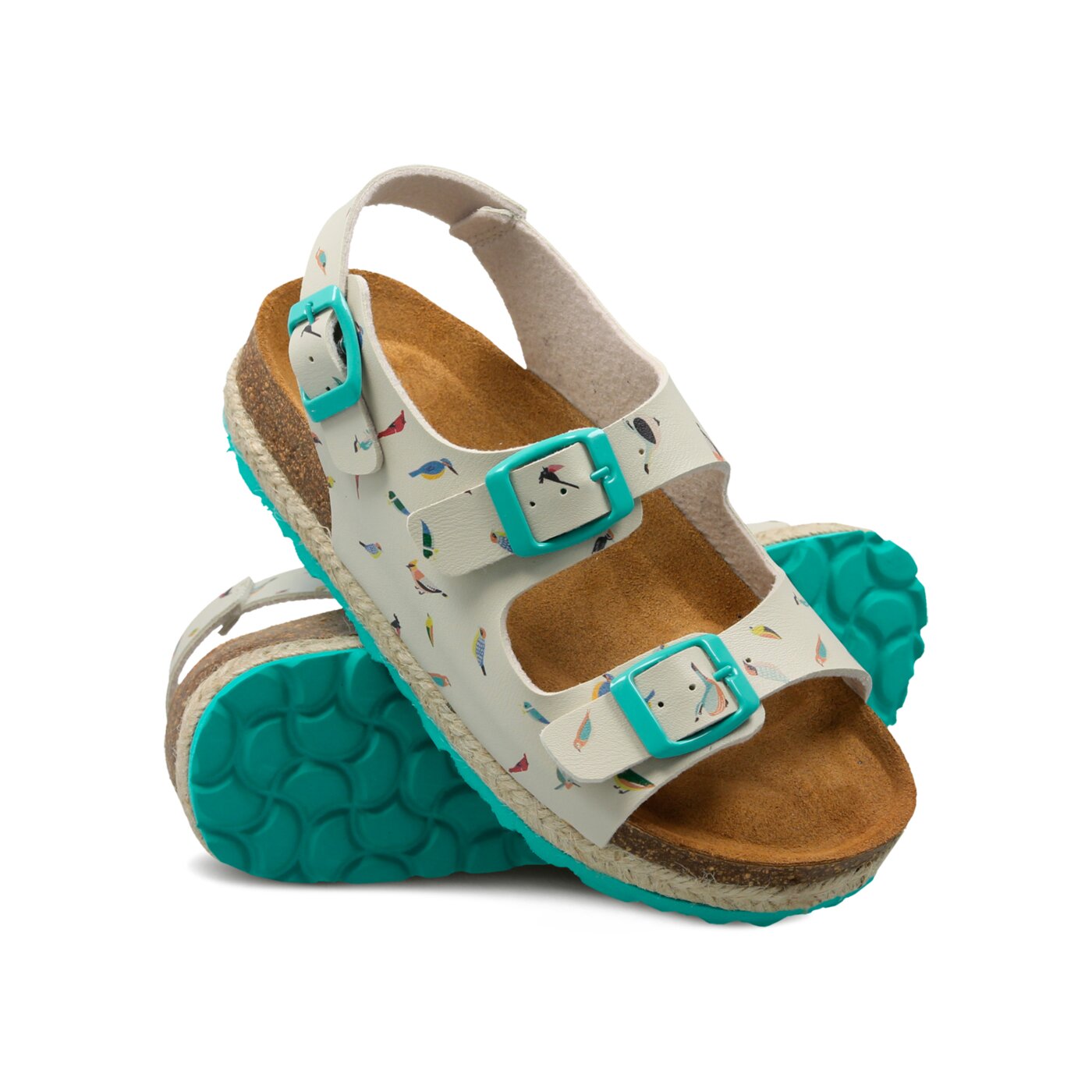 Sandały dla dzieci PAEZ BIO CONGO PRINT SOUZA BIRDS BEIGE 1832752k07-200 kolor biały