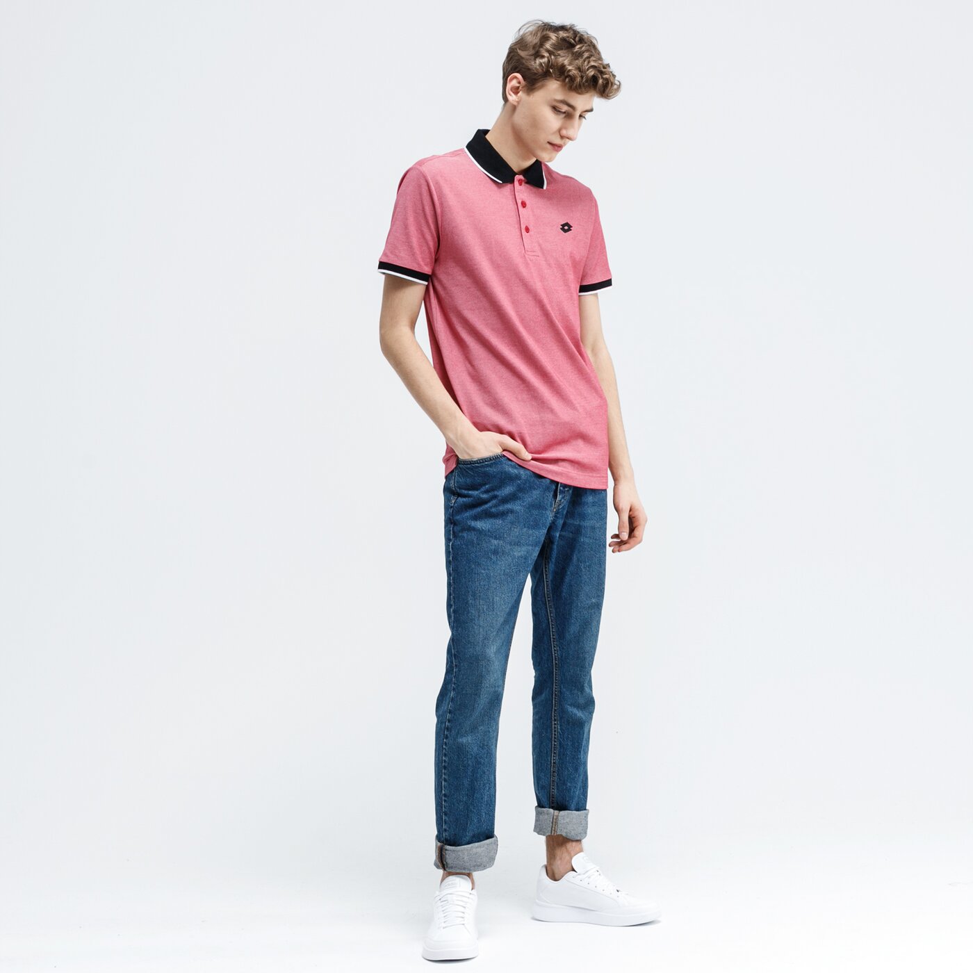 Koszulka polo męska LOTTO POLO FIRENZE PQ 213352-592 kolor różowy