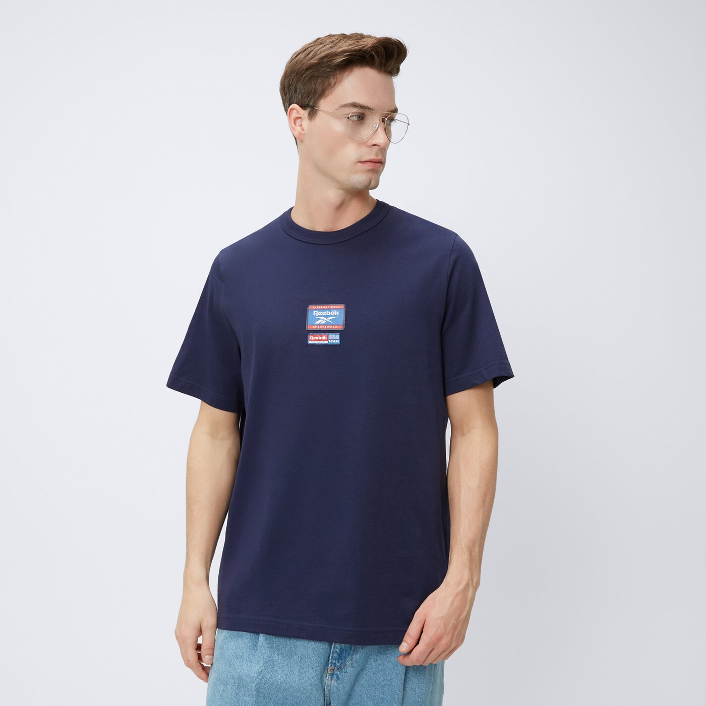 Koszulka męska REEBOK T-SHIRT RI BADGE 100205443 kolor granatowy
