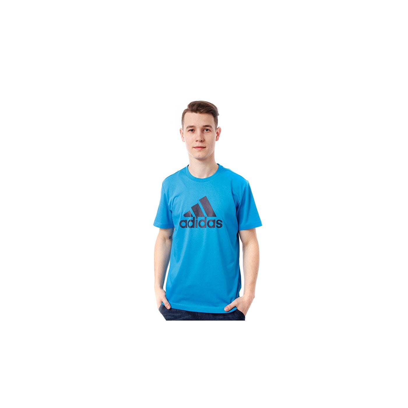 Koszulka męska ADIDAS T-SHIRT AESS LOGO TEE f49225 kolor niebieski