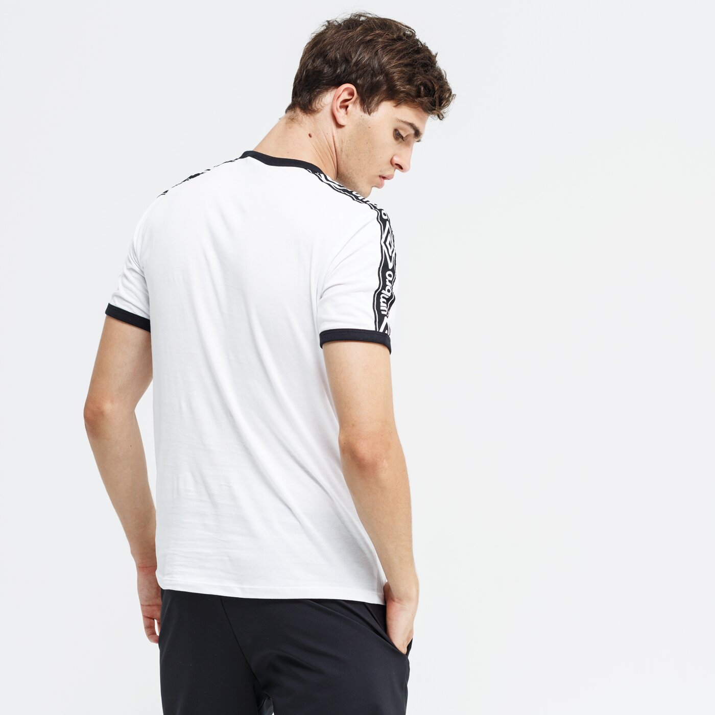 Koszulka męska UMBRO T-SHIRT SS TAPED RINGER 65515u-13v kolor biały