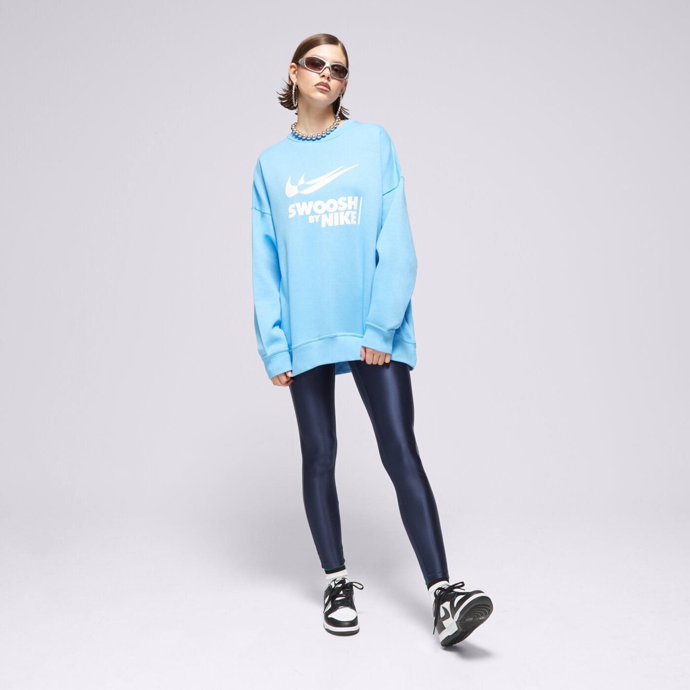 Bluza damska NIKE BLUZA W NSW FLC OS CREW GLS fz4631-412 kolor niebieski