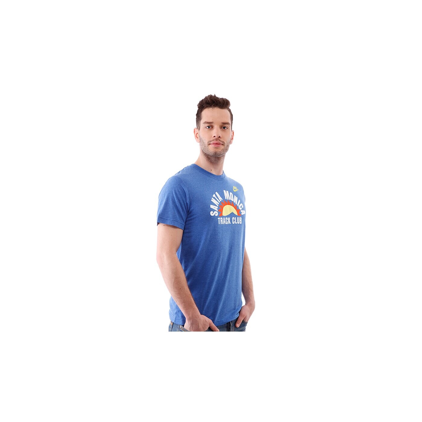 NIKE T-SHIRT RU SANTA MONICA TRACK CLUB TEE (534289425) niebieski 