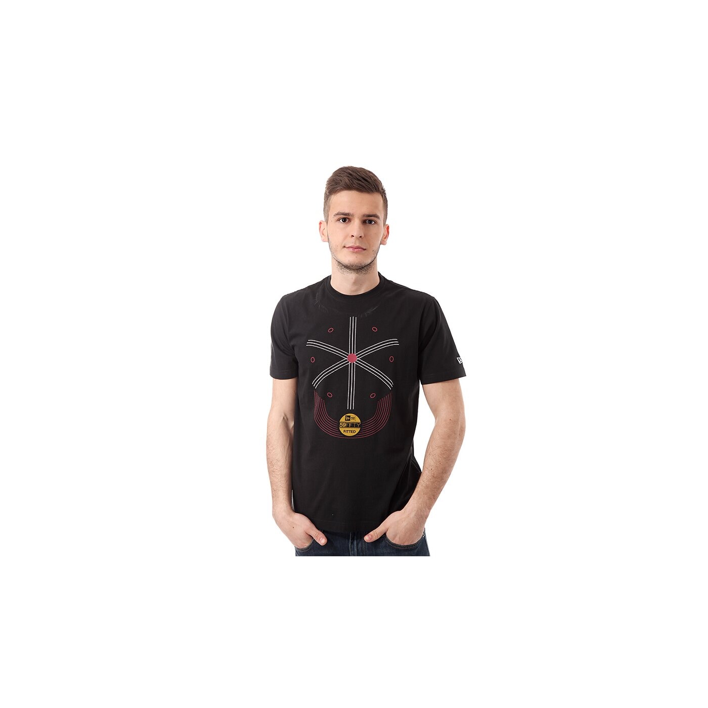 Koszulka męska NEW ERA T-SHIRT TOP CAP TEE BLK 10996662 kolor czarny
