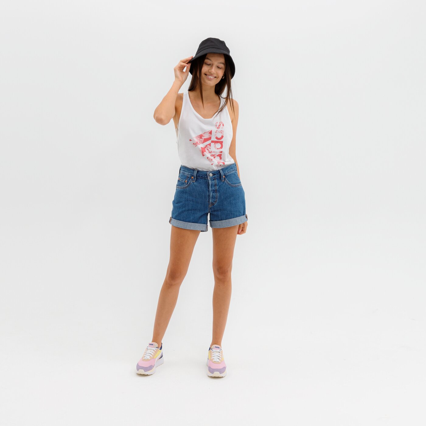 Top damski ADIDAS TANK W FLORAL G TK gl6846 kolor biały