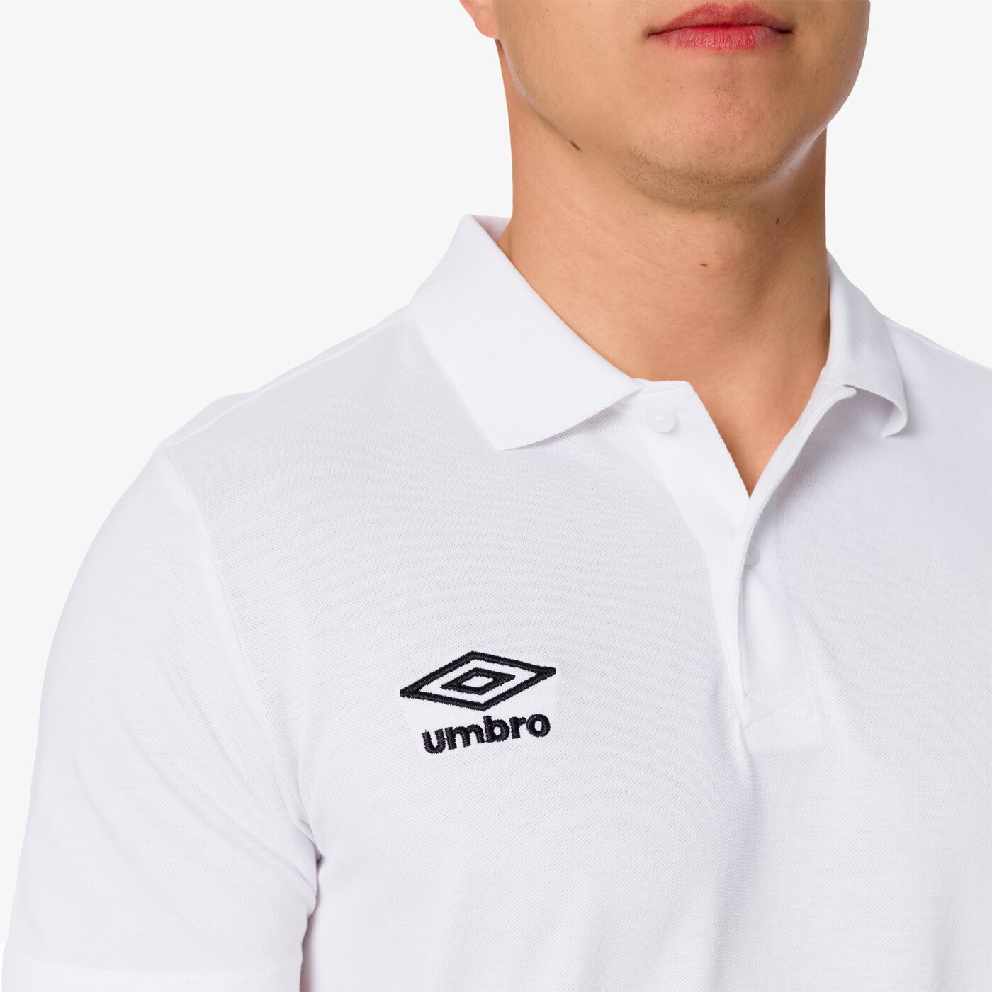 Koszulka polo męska UMBRO POLO PIQUE WHITE 64566u096 kolor biały