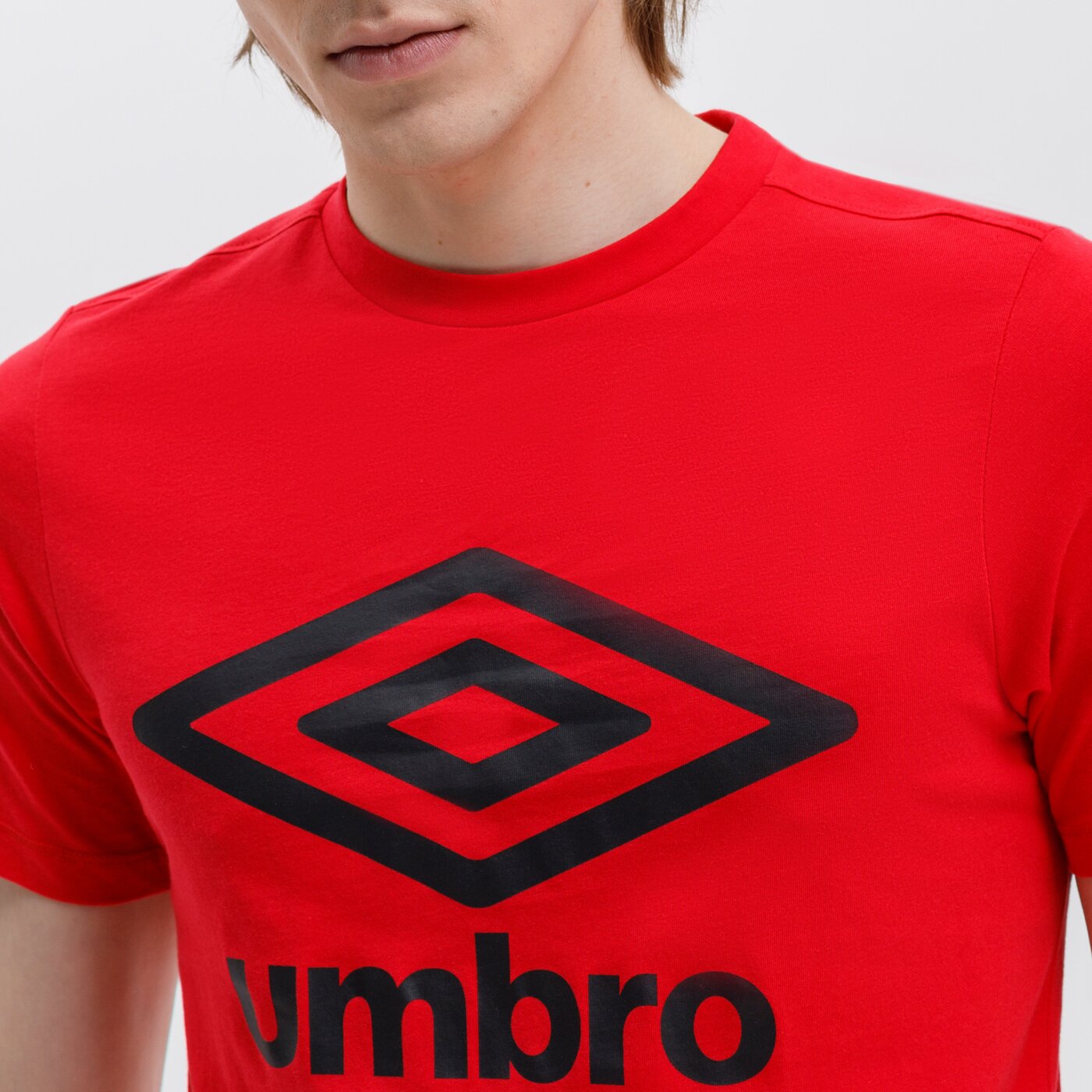 Koszulka męska UMBRO T-SHIRT FW LARGE LOGO COTTON 65352u-6ak kolor czerwony