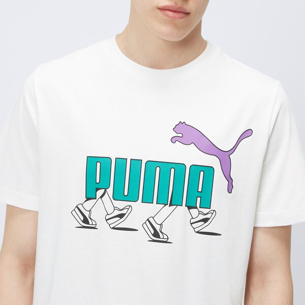 Koszulka męska PUMA T-SHIRT SS GRAPHICS SNEAKER TEE 680178 02 kolor biały