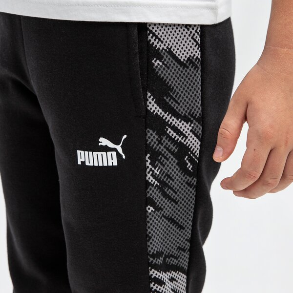 Spodnie dziecięce PUMA SPODNIE GRAPHIC SWEAT FL CL B 589359 01 kolor czarny