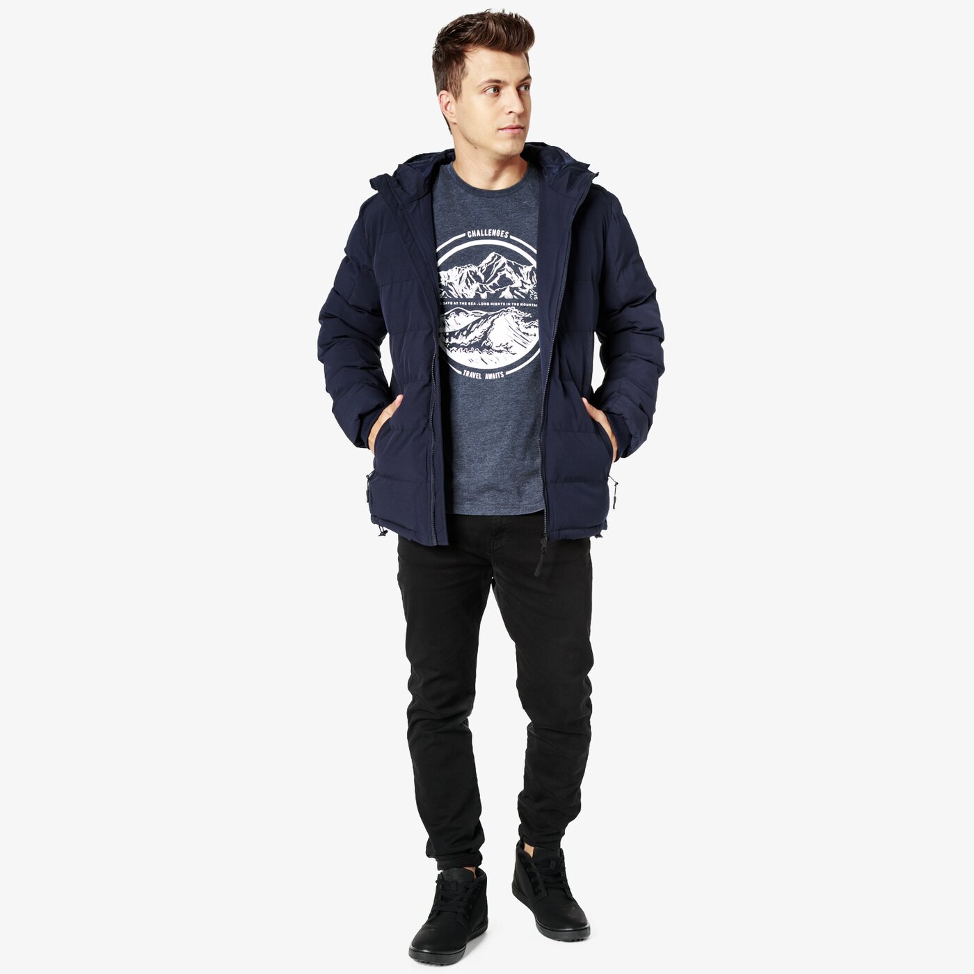 Koszulka męska FEEWEAR T-SHIRT SS CANYON fw38tsm20002 kolor granatowy