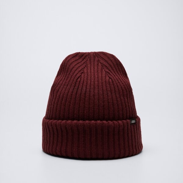 Czapka zimowa damska VANS CZAPKA ZIMOWA MN CLIPPED CUFF BEANIE-B vn0a53vw4qu1 kolor bordowy