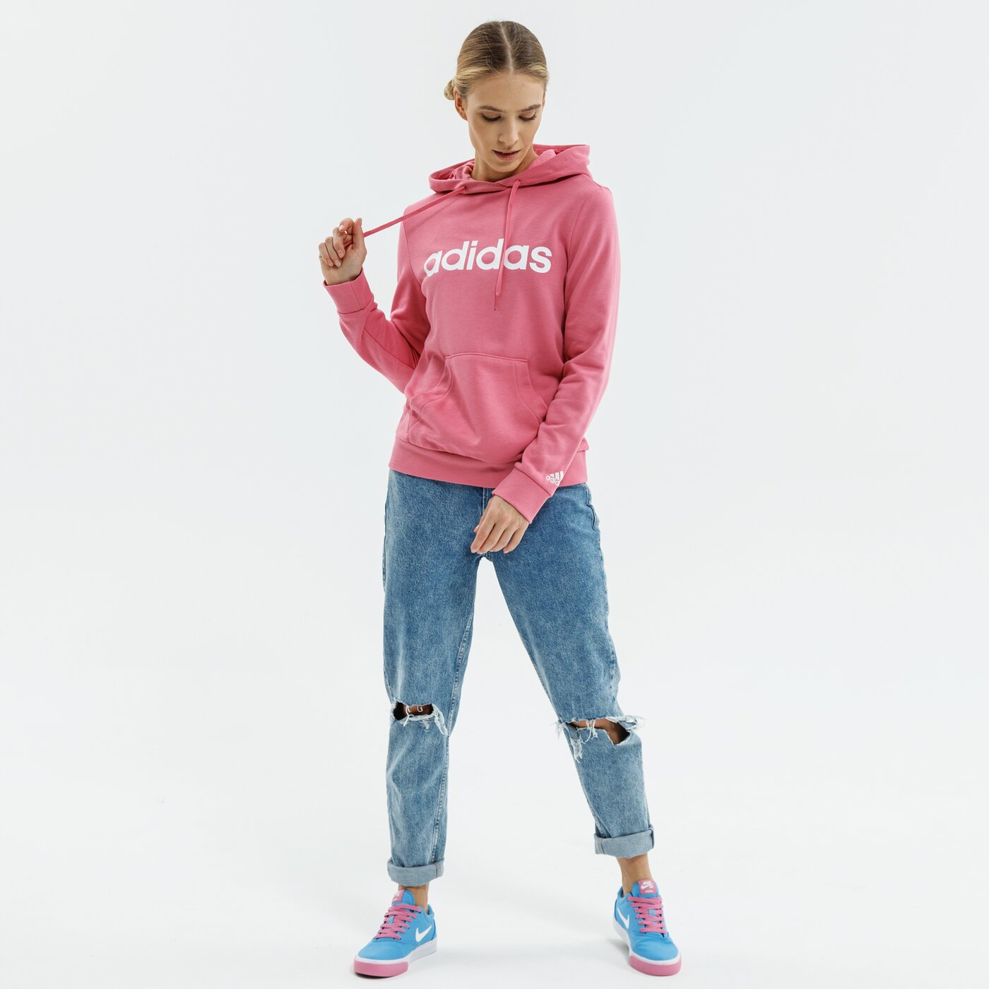 Bluza damska ADIDAS BLUZA Z KAPTUREM W LIN FT HD h07801 kolor różowy