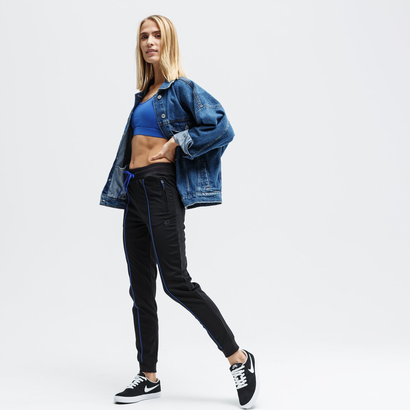 Spodnie dresowe damskie LOTTO SPODNIE MANJU lo39spd16001 kolor czarny