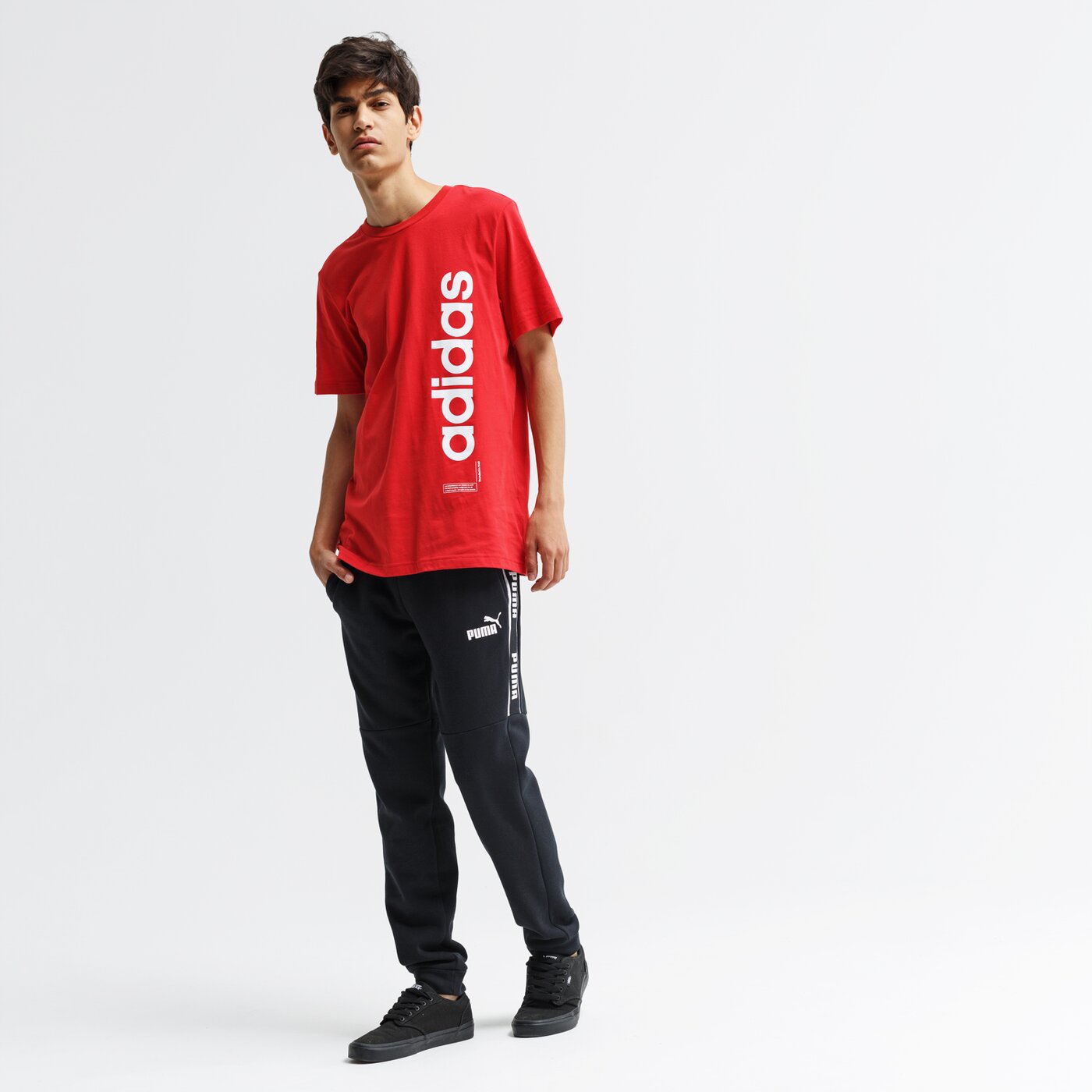 Koszulka męska ADIDAS T-SHIRT SS M VRTCL GRFX T fi7460 kolor czerwony