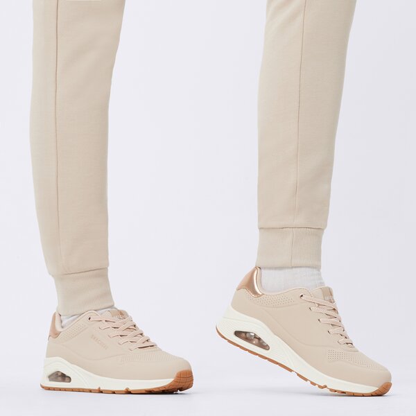 Buty sportowe damskie SKECHERS UNO 155196nat kolor beżowy