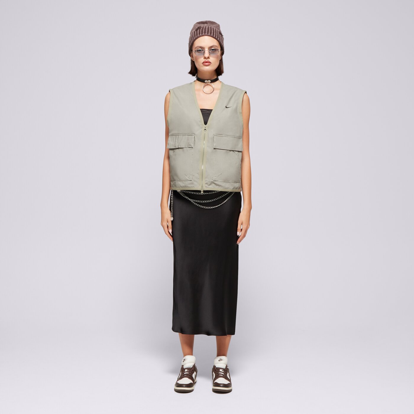 Bezrękawnik damski NIKE BEZRĘKAWNIK W NSW ESSTL WVN LSE CRGO VEST fv6310-320 kolor khaki