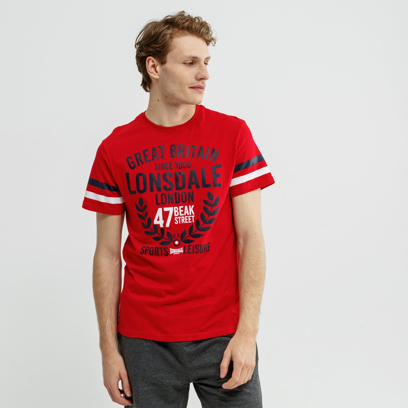 Koszulka męska LONSDALE T-SHIRT SS DOLLAND 1139162000 kolor czerwony