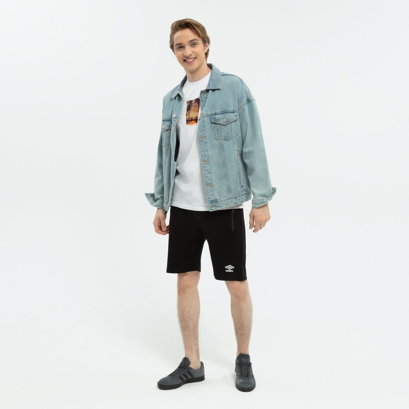 Spodenki męskie UMBRO SZORTY HOLTON ul122szm93001 kolor czarny