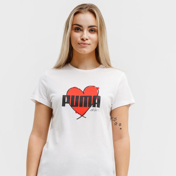Koszulka damska PUMA T-SHIRT HEART TEE 58789702 kolor biały